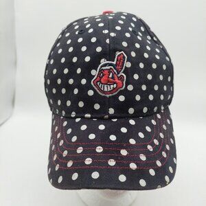 Cleveland Indians Chief Wahoo Polka dot Youth Hat Black Strapback Embroidered